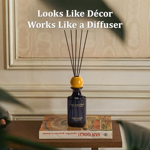 COCORRÍNA Reed Diffuser 8.5 oz Large Capacity Lemon Escape Scent