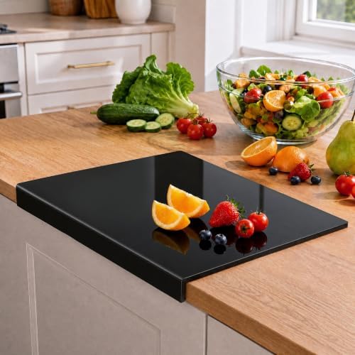 SWSKR Clear Acrylic Cutting Board with Counter Lip,1pcs Black - 23''x17''