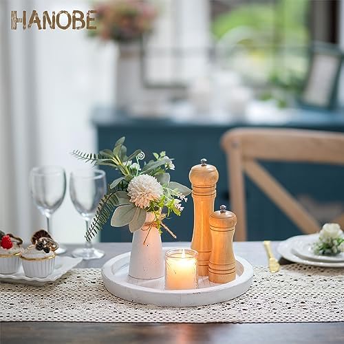 Hanobe Wooden Coffee Table Serving Tray, Farmhouse Candle Holder