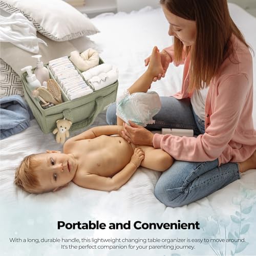 Diaper Caddy Organizer for Changing Table, Storage Basket for Wipes, Gift for Baby Shower, Car Organizer, Nursery Organizer, Portable Storage (Pack of 2)