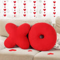 Cumule 2 Pcs Valentine's Day XO Pillow Plush Red Cute Plush Soft Throw Pillows for Valentines Day Living Room Bedroom Decor Gift