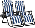 Best Choice Products Zero Gravity Chair Recliner Mediterranean Blue Striped