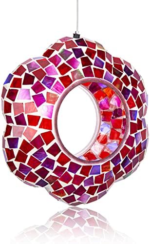 Yinns Bird Feeder, Hanging Mosaic Fly Through Birdfeeder Garden Yard Decor