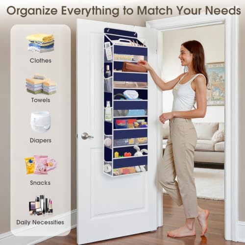 1Pack Over The Door Organizer Large Capacity Hanging Storage Room Organizer