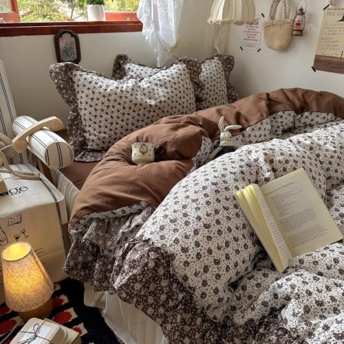 Vintage Duvet Cover Set 3 Pcs,Twin Size 68"×86" Comforter Cover