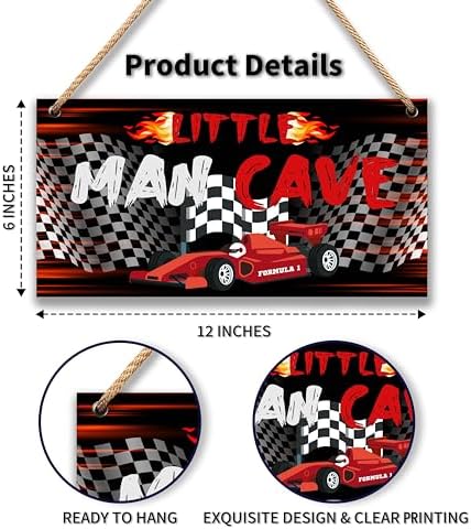 Little Man Cave Sign for Boys Car Room Wall Decor