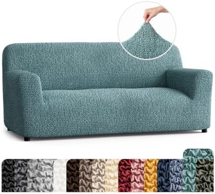 PAULATO Premium Stretch Couch Covers for Sofa - Sofa Chair Cover Washable, Dogs & Pets Friendly - Elastic Polyester Loveseat Slipcovers - Non-Slip Love Seat Couch Covers - Teal (64"-85" Wide)