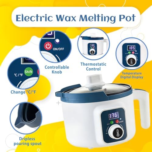 KQU Wax Melting Pot with Digital Temperature Control for Candle Soap Making