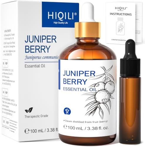 HIQILI Juniper Berry Essential Oil for Aromatherapy,Hair & Skin Care