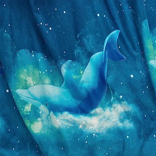 Bed Canopy for Kids, Printed Hanging Canopy for Baby Brib Kids Bed Room Decor Reading Nook Indoor Outdoor Playing Castle (Blue Starry Sky)