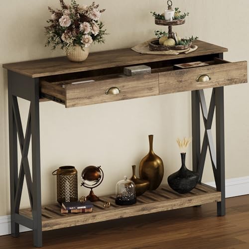 ChooChoo 47" Farmhouse Console Table with Drawer for Entryway