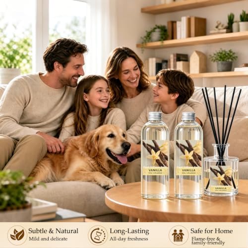 SCENTORINI Vanilla Diffuser Reed Diffuser Refill Oil, 33.81 Fl Oz