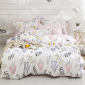 HighBuy Girls Duvet Cover Twin Floral Aesthetic Bedding Set White Pink Premium Cotton Teens Flower Kids Coquette Bedding Set 1 Comforter Cover with 2 Pillowcaes,Soft Branches Boho Bedding Pink