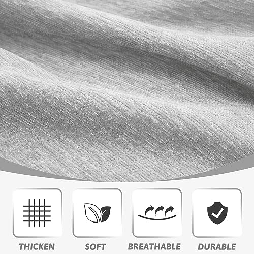 MEETSKY Sectional Couch Covers for Dog Chenille Sofa Cover, Washable Couch Cover for 3 Cushion Couch Sofa Pet Couch Furniture Protector, Light Grey Jacquard Sofa Slipcover with Tassel