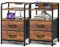 Huuger Nightstands Set of 2, Night Stand, Charging Station, USB-C Ports