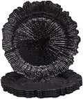 MAONAME Black Charger Plates Set of 6, Reef Chargers for Dinner Plates