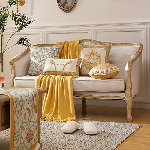 patdrea Designer French Vintage Throw Pillow Cover,18"x18"