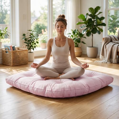 ShowyLive Large Corner Floor Cushion, 39.37" Radius Corner Kids Rug