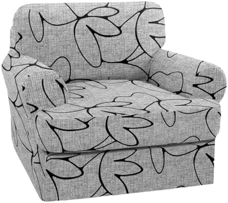NILUOH 2-Piece T-Cushion Armchair Slipcover, Stretch Chair Cover with Separate Seat Cushion Cover, Soft Washable Furniture Protector for Living Room