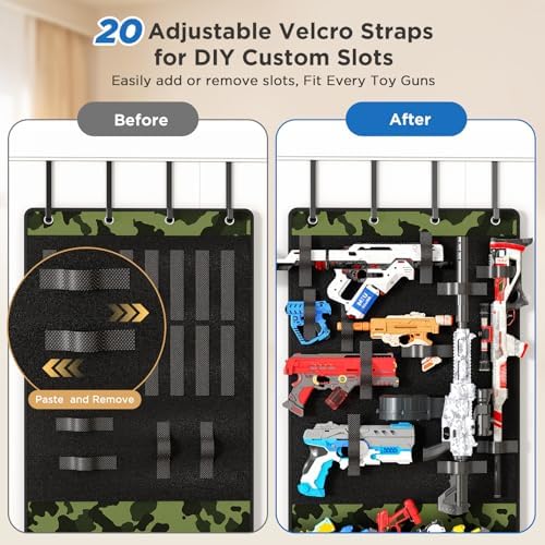 Mefirt Over Door Organizer for Nerf Guns, Toy Blasters Organizer Storage