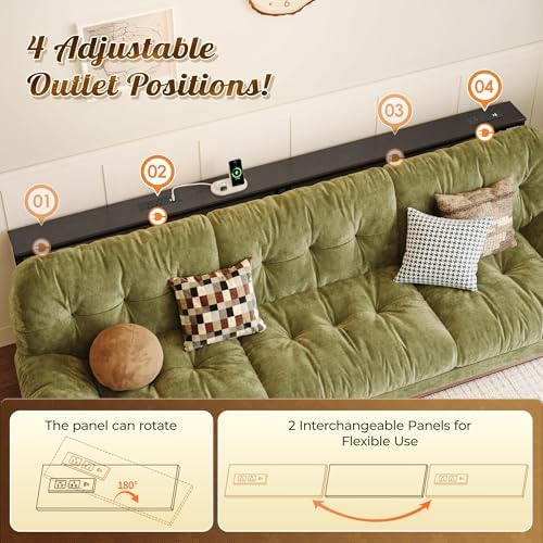 SUPERJARE 94.5 Inch Sofa Table with 2 Power Outlets and USB-C Ports