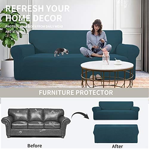 Easy-Going Stretch Oversized Sofa Couch Slipcover Washable Deep Teal