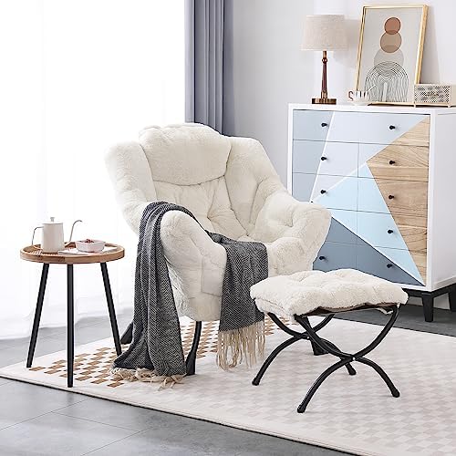 LITA Lazy Chair with Ottoman, Comfy Accent Reading Chair