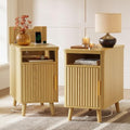 Huuger Narrow Nightstand with Charging Station, USB-C Port