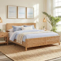 Brafab Hand-Woven Rattan King Bed Frame with Headboard and Footboard