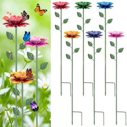6 Pack Bee Watering Station, Bee Feeder Metal Butterfly Water Feeder