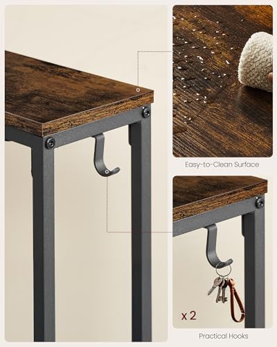 VASAGLE 39.4" Console Table Set of 2, Couch Tables with Outlets for Sofa