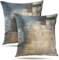 Throw Pillow Covers for Couch, 18x18 Inch, Set of 2, Beige Grey
