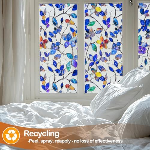 Frosted Privacy Window Film Static Cling Decorative Glass Film35.4x157in