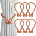 KLOGTSIND Magnetic Curtain Tiebacks, 6 Pack Wood Bead Curtain Holdbacks