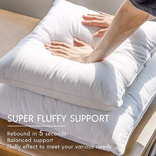 Phantoscope Throw Pillow Insert with 100% Cotton Cover, 12x20 Inch, 2 Pack