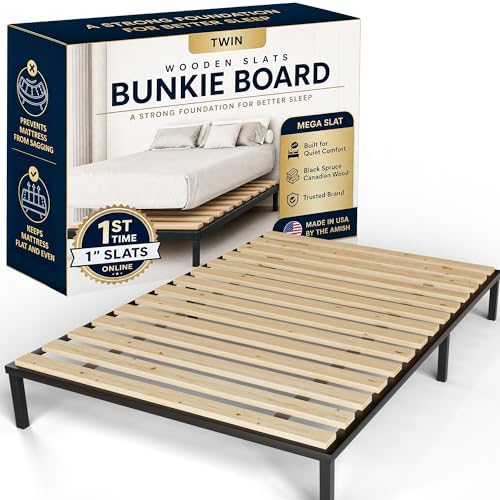 Treaton, 1-Inch Extra Heavy Duty Horizontal Wooden Bunkie Board/Bed Slats, 72" x 39", Beige