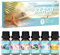 Soulorigin Beach Fragrance Oils Set, Essential Oil Gift Set for Diffuser, Summer Scent Diffuser Oil, Diffuser Scents Oil for Home-Ocean Spray, Pink Sands, Salty Sea, Pina Colada, Island Life, Sunshine