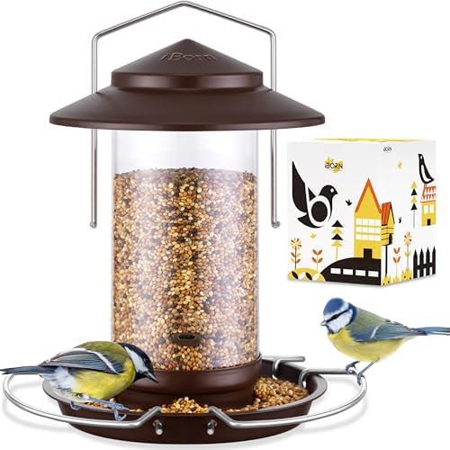 iBorn Hanging Bird Feeder Metal Chew Resistant, Bronze,1.32 LB