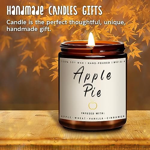 Fall Candles, Apple Pie Scented Candle for Home- Fall Scented Candles Gift Set for Women & Men, Autumn Aromatherapy Candle for Holiday, Thanksgiving, Cozy Home Décor，Long-Lasting Fragrance，7 oz