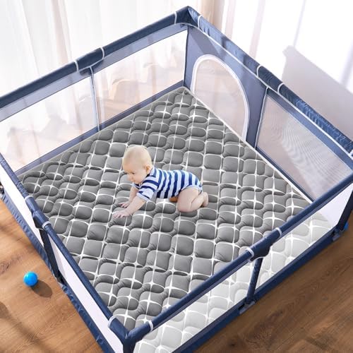 High-Density Foam Baby Play Mat, 36x36 Inches Thicken One-Piece Comfortable and Soft Playmat, Non Slip Machine Washable Floor Mat for Infants, Tapete para Bebes,Toddlers