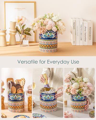 vancasso 7.3"+5.5" Utensil Holder, Porcelain Utensil Holder for Countertop
