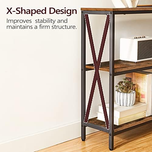 MAHANCRIS 55" Sofa Table, Industrial Console Table, 3-Tier Entryway Table