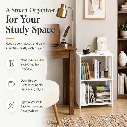 HAYOFAMY 3-Tier End Table Nightstand White