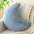 Moon Pillow, Decorative Throw Pillows with Soft Faux Rabbit for Bed Couch, Moon Shaped Pillows Plush Floor Cushions Room Decor Pillow for Sofa Bedroom Living Room