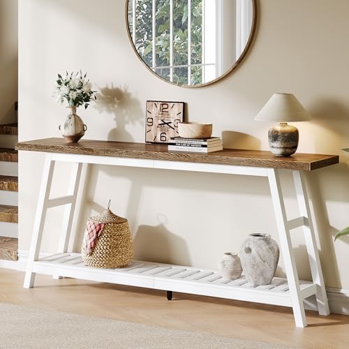 ChooChoo 70.9 Inch Long Console Tables for Entryway, Hallway Table, 2-Tier