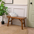 SwallowLiving Handcrafted Solid Wood Bench, 30" - Farmhouse-Style Entryway Seating for Living & Dining Room, Rustic Design, Natural Finish
