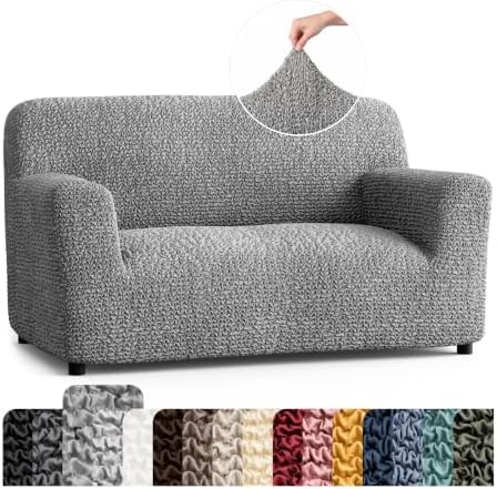 PAULATO Premium Stretch Couch Covers for Sofa - Sofa Chair Cover Washable, Dogs & Pets Friendly - Elastic Polyester Loveseat Slipcovers - Non-Slip Love Seat Couch Covers - Ash (40"-63" Wide)