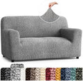 PAULATO Premium Stretch Couch Covers for Sofa - Sofa Chair Cover Washable, Dogs & Pets Friendly - Elastic Polyester Loveseat Slipcovers - Non-Slip Love Seat Couch Covers - Ash (40"-63" Wide)