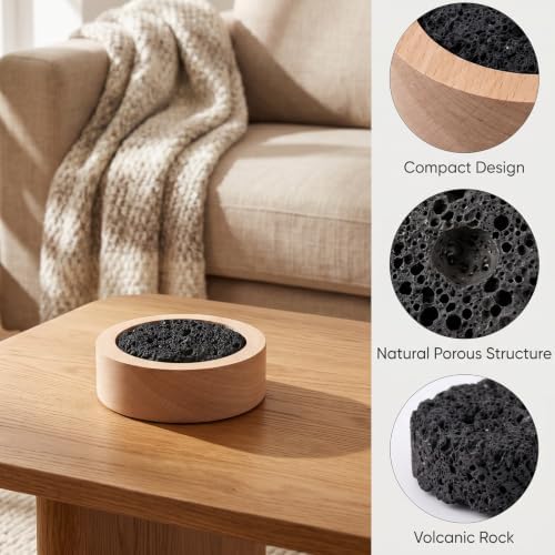 4 Pcs Small Passive Lava Rock Diffuser, Lava Rock Diffuser Set for Essential Oils, Natural Aroma Stone for Desk Office Car Home Decor