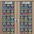 2 Pack Classroom Headphone Storage Organizer with 30 Pockets & 62 Labels